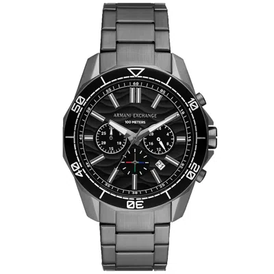 Armani Exchange Steel 44mm Watch In Black
