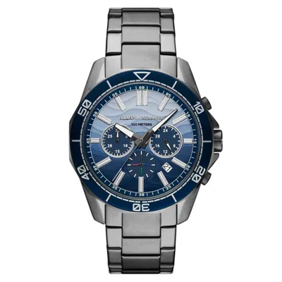 Armani Exchange Men's Spencer Blue Dial Watch In Brown