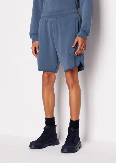 Armani Exchange Men's Stretch Ax Logo Shorts In Blue