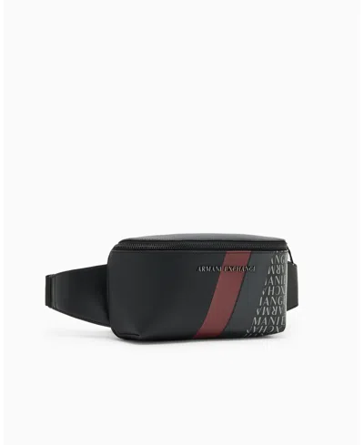 Armani Exchange Men's Striped Detail Logo Graphic Belt Bag