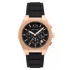 Armani Exchange Men's Sync Black Dial Watch In Black