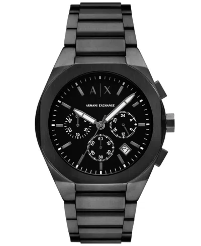 Armani Exchange Men's Sync Quartz Chronograph Black Stainless Steel Watch 42mm In Gold