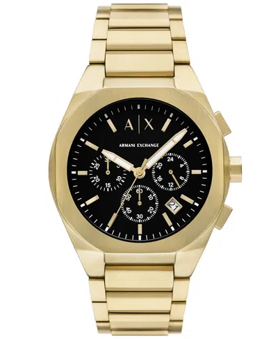 Armani Exchange Men's Sync Quartz Chronograph Gold Stainless Steel Watch 42mm