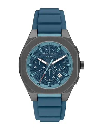Armani Exchange Sync 44mm Watch In Blue