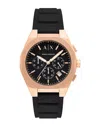 Armani Exchange Men's Sync Black Dial Watch In Orange