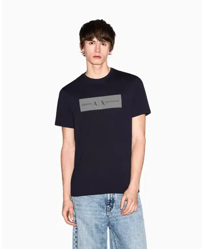 Armani Exchange White Edition Short Sleeve Box T-shirts Slim In Blue