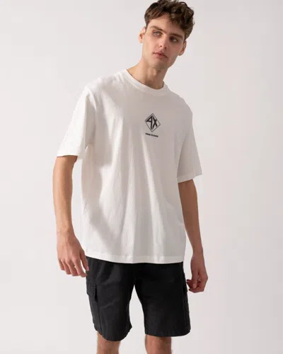 Armani Exchange Mens Ax Diamond Logo T-shirt In White
