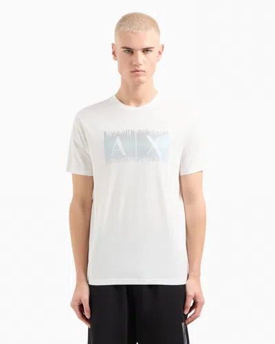 Armani Exchange Mens A|x Graphic Logo T-shirt In White