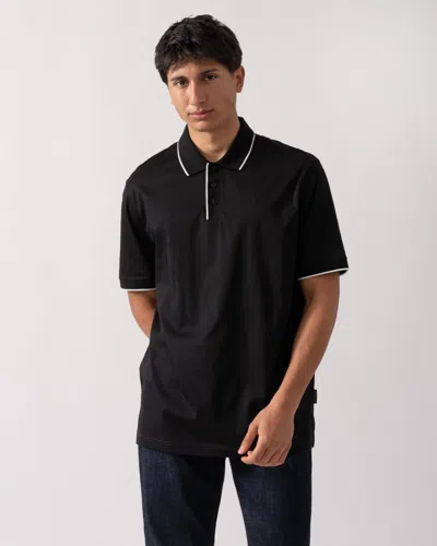 ARMANI EXCHANGE MENS A|X MONOGRAM CONTRAST TIPPED POLO SHIRT