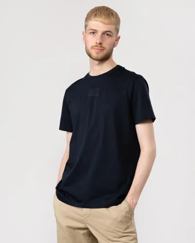 Armani Exchange Mens Ax Outline Logo T-shirt In Blue