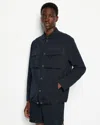 Armani Exchange Mens Boxy Nylon Seersucker Shirt In Blue