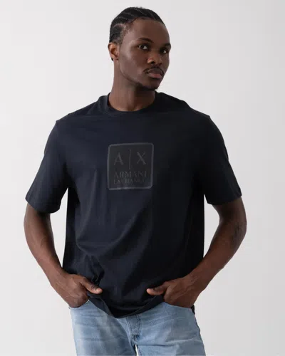 Armani Exchange Mens Centre Logo Print T-shirt In Black