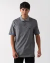 Armani Exchange Mens Contrast Collar Embroidered Monogram Polo Shirt In Gray