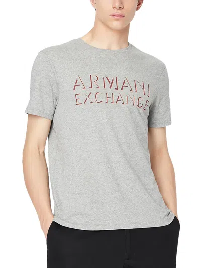 Armani Exchange Mens Cotton Short Sleeve Graphic T-shirt In Blue
