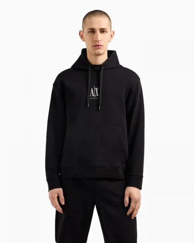 ARMANI EXCHANGE MENS EMBROIDERED A|X CENTRE LOGO PULLOVER HOODIE
