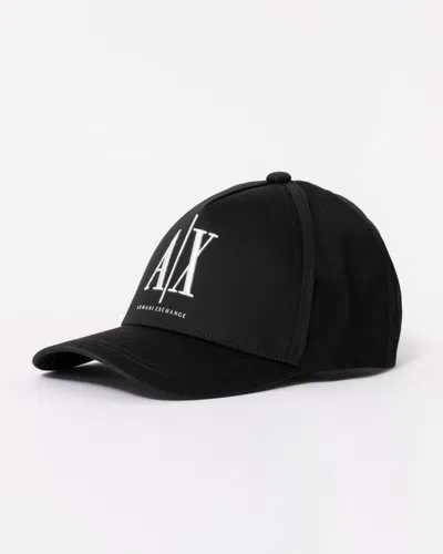 Armani Exchange Mens Large A|x Logo Baseball Cap In Black