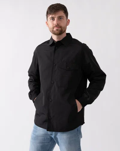 Armani Exchange Mens Logo Pocket Overshirt In Black
