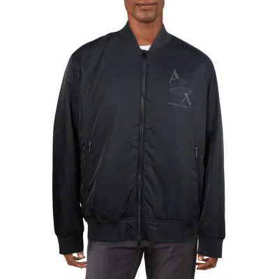 Armani Exchange Mens Logo Polyester Bomber Jacket