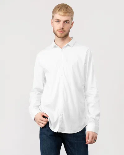 Armani Exchange Mens Long Sleeve Bi-stretch Shirt In Neutral