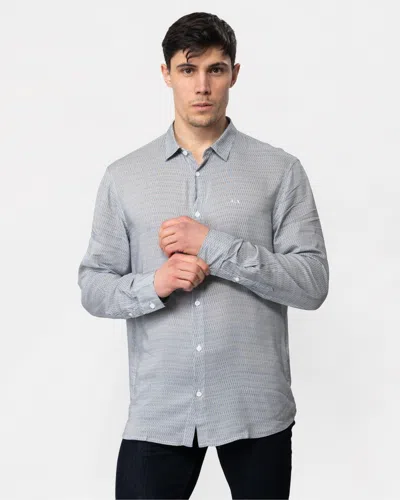 Armani Exchange Mens Long Sleeve Pattern Print Shirt In Gray