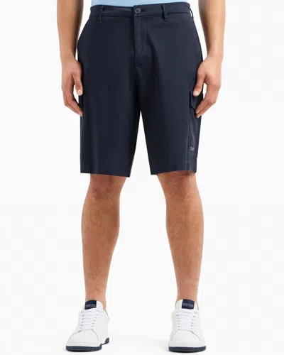 Armani Exchange Mens Milano Edition Cargo Shorts In Blue