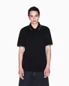Armani Exchange Mens Regular Fit Mercerised Cotton Polo Shirt In Black