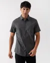 Armani Exchange Mens Short Sleeve Aop Logo Pattern Shirt In Black