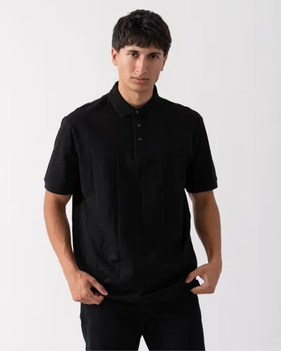 Armani Exchange Mens Short Sleeve Polo Shirt 6dzflj Zj2zz In Black