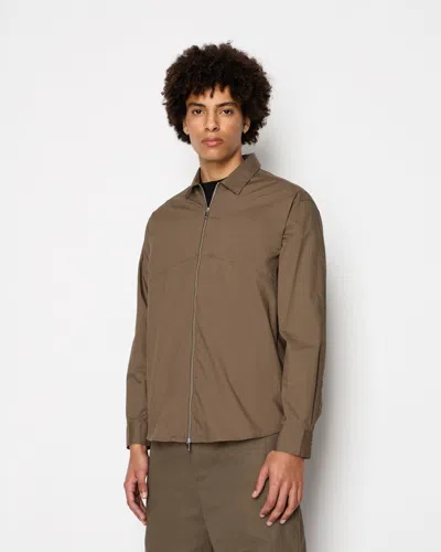 Armani Exchange Mens Zip Overshirt In Brown