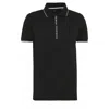 Armani Exchange Polo With Contrasting Logo In Cotton Spandex In Black