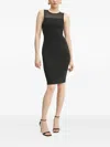 Armani Exchange Mesh-insert Mini Dress In Black