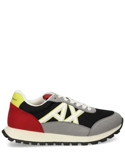 Armani Exchange Mesh-panelled Trainers In Grey