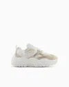 Armani Exchange Mesh Sneakers With Custom Tread In Beige