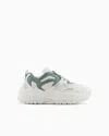 Armani Exchange Mesh Sneakers With Custom Tread In Green