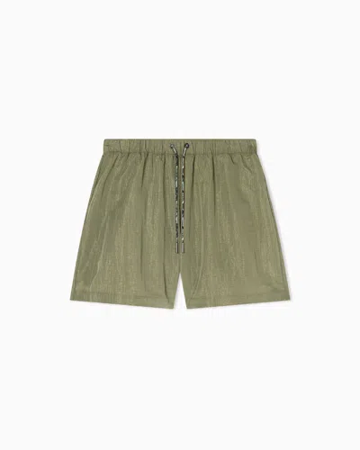 Armani Exchange Metallic Effect Shorts In Multi