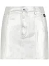 Armani Exchange Metallic-finish Mini Skirt In Grey