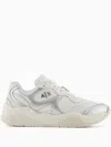 Armani Exchange Metallic-finish Sneakers In White
