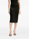 Armani Exchange Metallic-thread Midi Skirt In Black