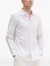 Armani Exchange Micro-dot-print Shirt In White