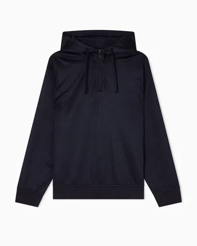 Armani Exchange Micro Texture Hoodie In Black