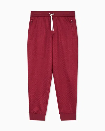 Armani Exchange Micro-textured Jogger Pants In Red