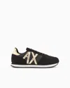 Armani Exchange Side Logo-print Sneakers In Black