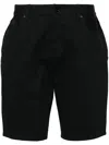 Armani Exchange Mid-rise Denim Shorts In Black