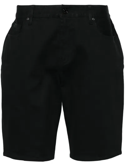 Armani Exchange Mid-rise Denim Shorts In Black