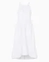 Armani Exchange Asv Cotton Ruffle Midi Dress In White