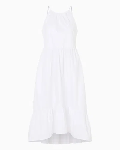 ARMANI EXCHANGE ASV COTTON RUFFLE MIDI DRESS
