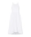Armani Exchange Asv Cotton Ruffle Midi Dress In White