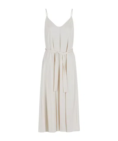 Armani Exchange Midi Length V-neck Slip Dress In Iso