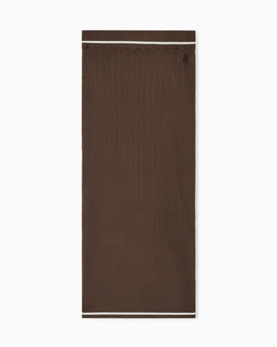 Armani Exchange Midi Skirt In Technical Fabric In Brown