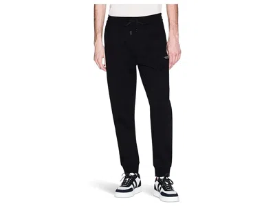 Armani Exchange Milano/new York Logo Drawstring Joggers In Black